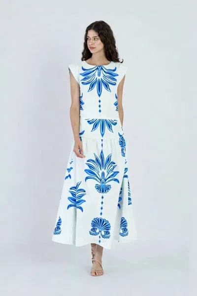 Beyond By Vera Palm Springs Skirt Set In Navy In Multi