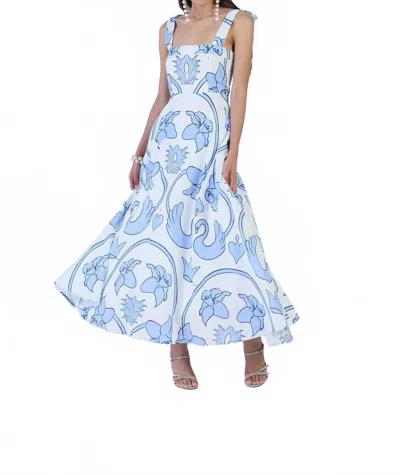 Beyond By Vera Pearl Monaco Celeste Dress In Blue And White In Multi