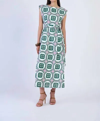 Beyond By Vera Perry Midi Dress In Palermo Emerald In Blue