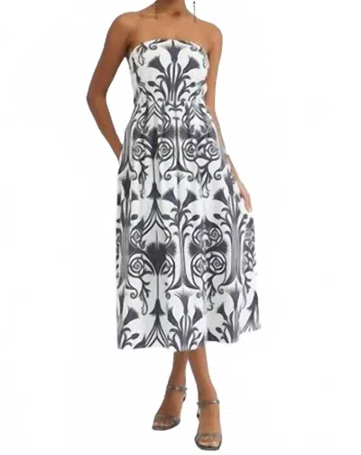 Beyond By Vera Rory Midi Dress In Iron Veil Charcoal In Multi