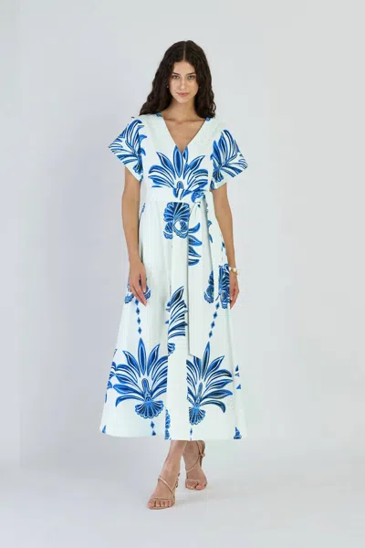 Beyond By Vera Sailor Dress In Palm Spring Navy In Multi