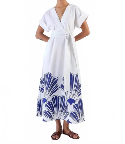 Beyond By Vera Sailor Midi Dress In Venus Navy In Multi