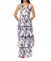 Beyond By Vera Southern Charm Tiered Maxi Dress In Blue