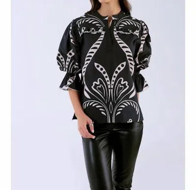 Beyond By Vera Stella Top In Fountain Black