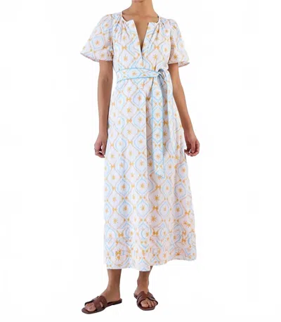 Beyond By Vera Suzi Midi Dress In Aqua Treasures In Multi
