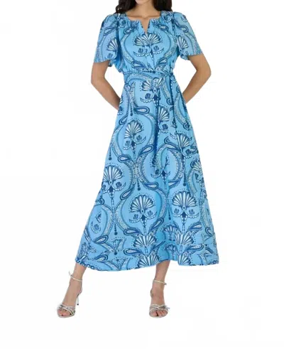 Beyond By Vera Suzi Midi Dress In Cabaret Aqua In Blue
