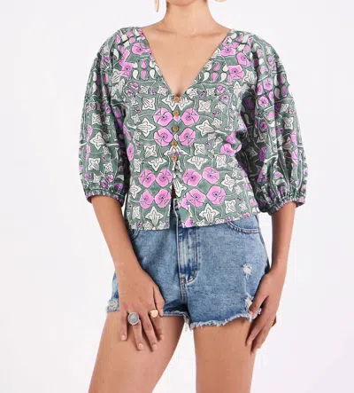 Beyond By Vera Vivi Top In Heritage Wisteria In Multi