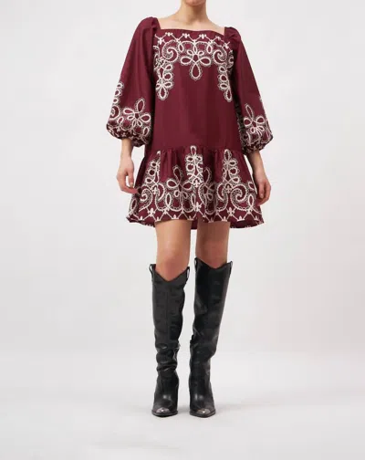 Beyond By Vera Zoe Dress In Medina Merlot In Red