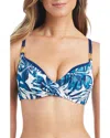 Beyond Control Bleu Rod Beattie Cross Front Rope Strap Bikini Top In Multi