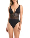 Beyond Control Bleu Rod Beattie Over The Shoulder Plunge One Piece Swimsuit In Black