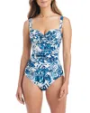 Beyond Control Bleu Rod Beattie Ruched Sweetheart Neck One Piece Swimsuit In Multi