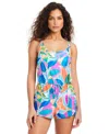 Beyond Control Captiva Island Blouson Romper In Teal