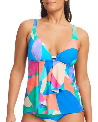 Beyond Control Full Circle Cascade Tankini In Multi