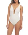 Beyond Control Lace Up One Piece Swimsuit In White