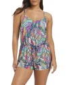 Beyond Control Leaf It To Me Blouson Romper In Multi