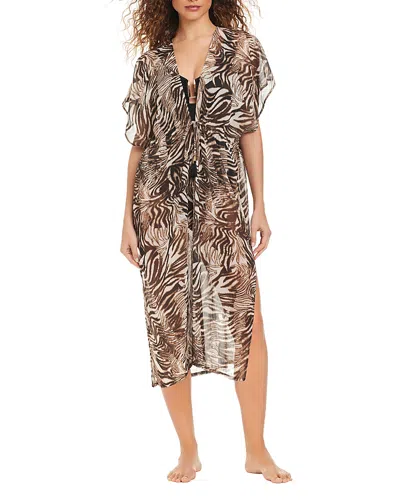 Beyond Control Long Dress Swim Cover-up In Brown