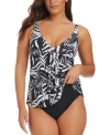 Beyond Control Sharp Observation Tankini High Waist Bottom In Multi