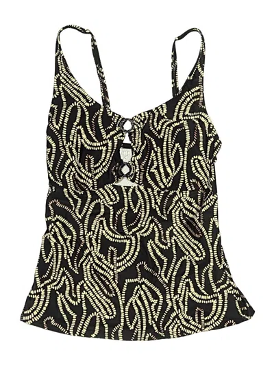 Beyond Control Swimsuit Top Gold Tweed Pattern Swimwear