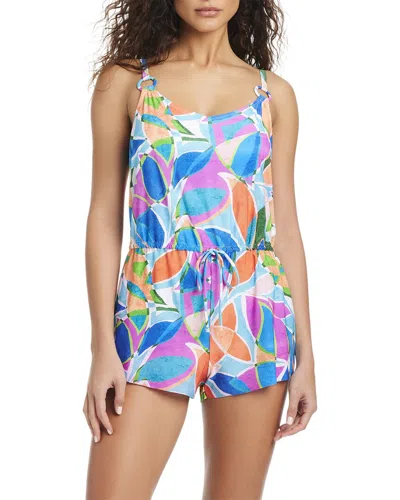 Beyond Control Swimwear Captiva Island Blouson Romper In Brown