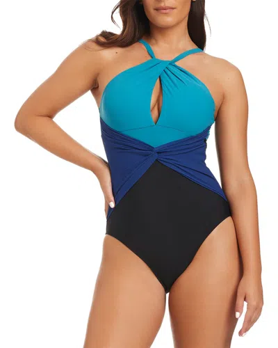 BEYOND CONTROL COLORBLOCK HIGH NECK ONE PIECE