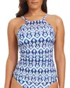 Beyond Control Swimwear Fine Ikat High Neck Tankini