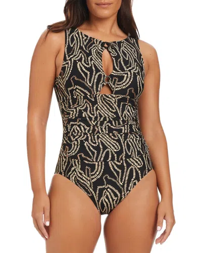 BEYOND CONTROL FOIL ME ONCE HIGH NECK ONE PIECE