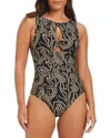 Beyond Control Swimwear Foil Me Once High Neck One Piece