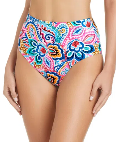 Beyond Control Women's Artistic Paisley High-waist Swim Bottom In Multi