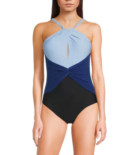 Beyond Control Women's Colorblock Twist One-piece Swimsuit