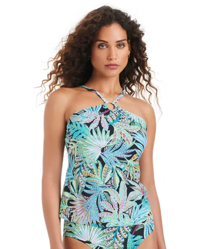 Beyond Control Women's High-neck Tankini Top In Multi