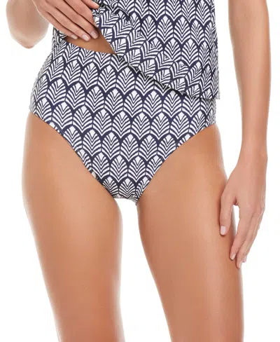 Beyond Control Women's High Waisted Swim Bottoms In Blue