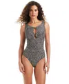 Beyond Control Women's Keyhole Neck One-piece Swimsuit In Multi