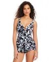Beyond Control Womens Opposites Attract Tankini Top High Waist Bottoms In Black Multi