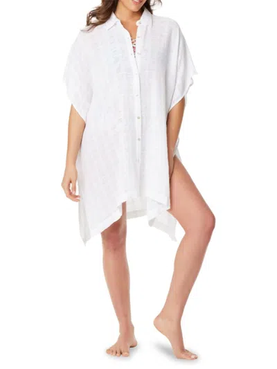 Beyond Control Women's Solid Citizen Shirtdress Cover-up In White