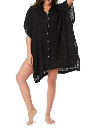Beyond Control Women's Solid Citizen Shirtdress Cover-up In Black