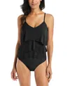 Beyond Control Women's Solid Citizen Tiered One-piece Swimsuit In Black