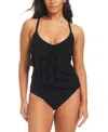 BEYOND CONTROL WOMEN'S TIERED RUFFLE ONE-PIECE SWIMSUIT