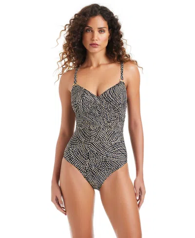 Beyond Control Women's V-neck Over-the-shoulder One-piece Swimsuit In Multi
