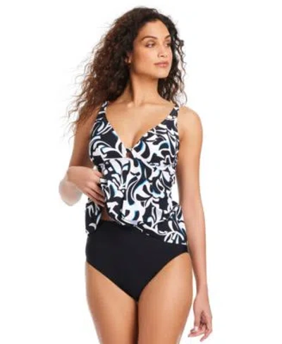 Beyond Control Womens Opposites Attract Tankini Top High Waist Bottoms In Dark Navy