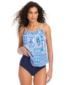 Beyond Control Womens Sea Life Tankini Top High Waist Bottoms In White Multi