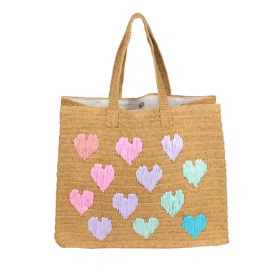 Beyond The Beach Be Mine Tote Sand/pastel Rainbow