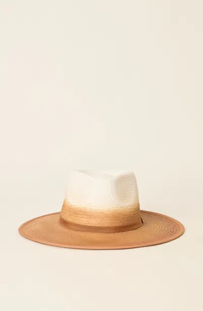 Beyond The Beach Clara Hat White/brown In Pink