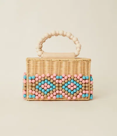 Beyond The Beach Dasha Beaded Bag Natural Pink Rainbow