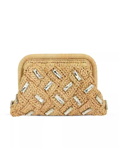 Beyond The Beach Gigi Crystal Clutch Bag Natural