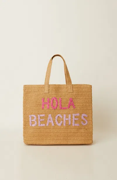 Beyond The Beach Hola Beaches Tote Bag Sand Pink Rainbow