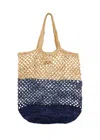 Beyond The Beach Jayden Stripe Raffia Tote Bag Midnight