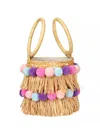 Beyond The Beach Liv Round Bucket Bag Natural/pastel Rainbow