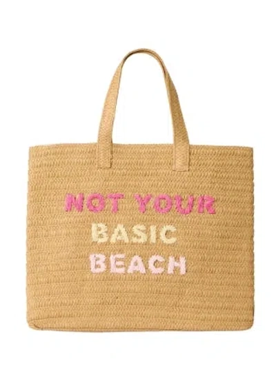 Beyond The Beach Not Your Basic Beach Tote Bag Sand/fuchsia