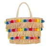 Beyond The Beach Olivia Rainbow Pompom Beach Bag