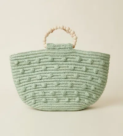 Beyond The Beach Opal Pom Pom Hand Bag Mint